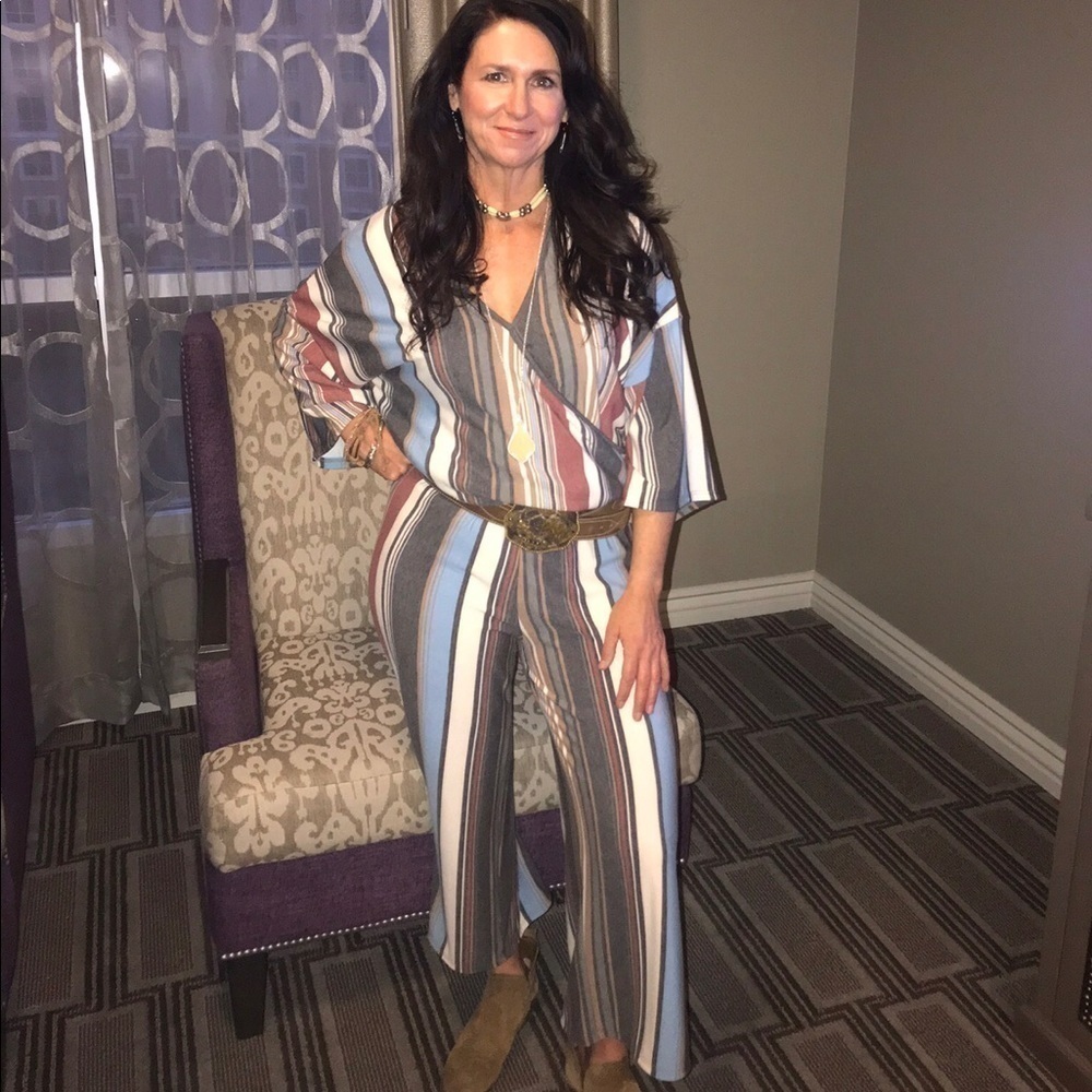 Vintage Havana Striped Jumpsuit Small